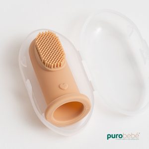 Escova de dentes de dedo em silicone com estojo – PuroBebé