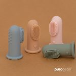 Pack de escovas de dentes de dedo em silicone coloridas – PuroBebé