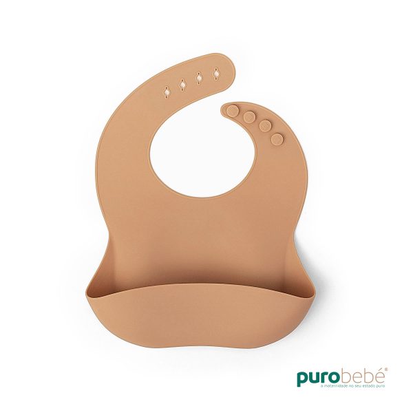 Babetes em Silicone para Bebé - Bege
