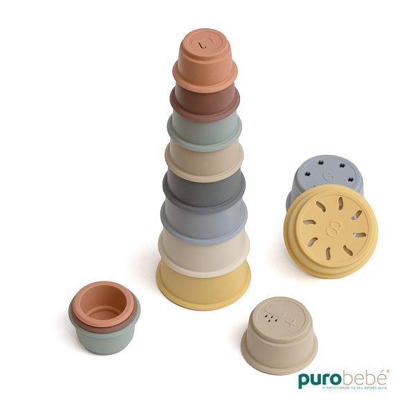 Copos de empilhar em silicone multicolorido – PuroBebé